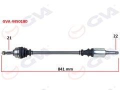 KOMPLE AKS SAĞ C2 1.1-1.4 03 C3 1.1i - 1.4i 02 841mm