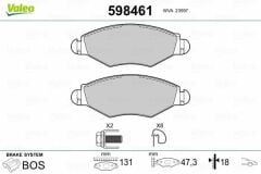 ÖN FREN BALATASI PEUGEOT P206 1.4 1.6 09/98 P306 1.4 1.6 5/93 FTE KIRMIZI KUTU