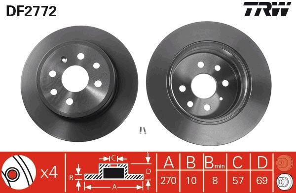 ARKA FREN AYNASI VECTRA B 96-02 270 x 10 x 4DL DOLU 90495268