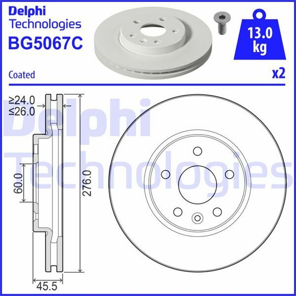ÖN FREN AYNASI ASTRA K 15 15 İNÇ / 5 DELİK 276x26x5DL HAVALI