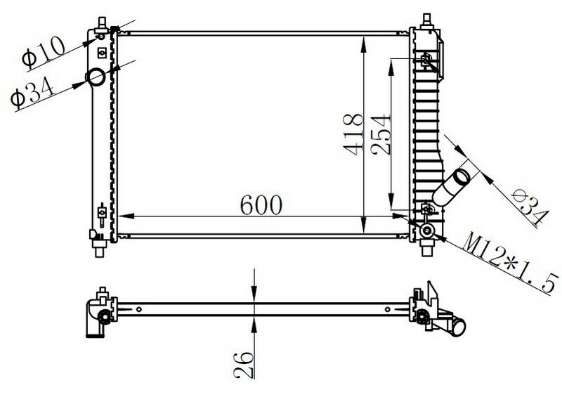 RADYATOR BRAZİNG AT 600X418X26 AVEO 1.4 07 / KALOS 03 616904