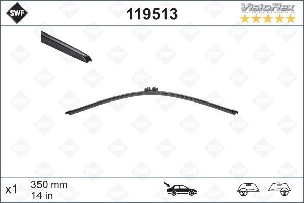 SWF VisioFlex Flat Blade X1 350 mm ARKA VOLVO V70 07 - . XC70 07 -