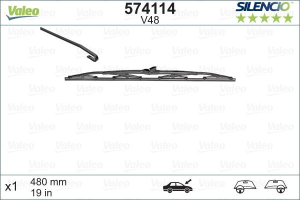Valeo Silencio V48 X1 480 mm GOLF; VECTRA; FIESTA YT