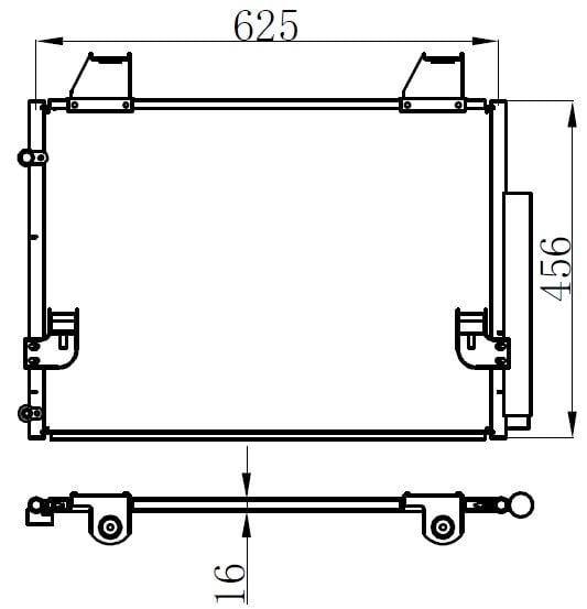 KLİMA KONDENSERİ TOYOTA HİLUX 2.5 05 600X435X16 OTO.-MEK.