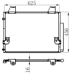 KLİMA KONDENSERİ TOYOTA HİLUX 2.5 05 600X435X16 OTO.-MEK.