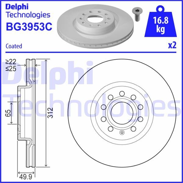 ÖN FREN AYNASI GOLF V-VI-JETTA III-PASSAT VII-CADDY III-A3 03 ALTEA 04 LEON 05 312x25x5DLxHAVALI 5C0615301E-5Q0615301F-JZW615301H