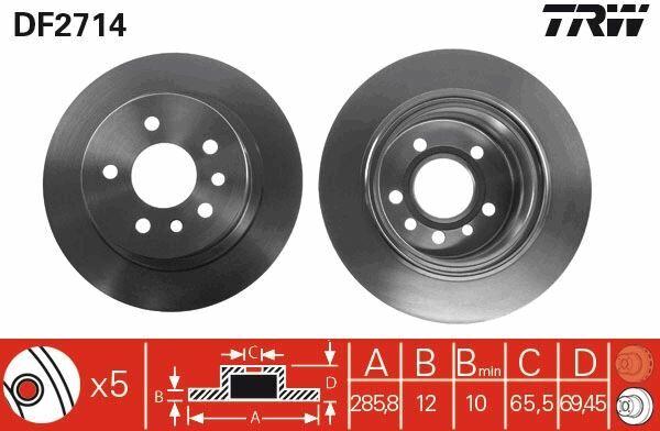 ARKA FREN AYNASI OMEGA B 2.0 24V 2.2 2.5TD 3.0 V6 94/7.03 286mm 285.8x12x5DLxHAVALI