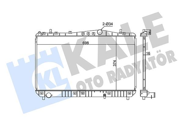 RADYATÖR CHEVROLET REZZO AL/PL/BRZ 374x698x16