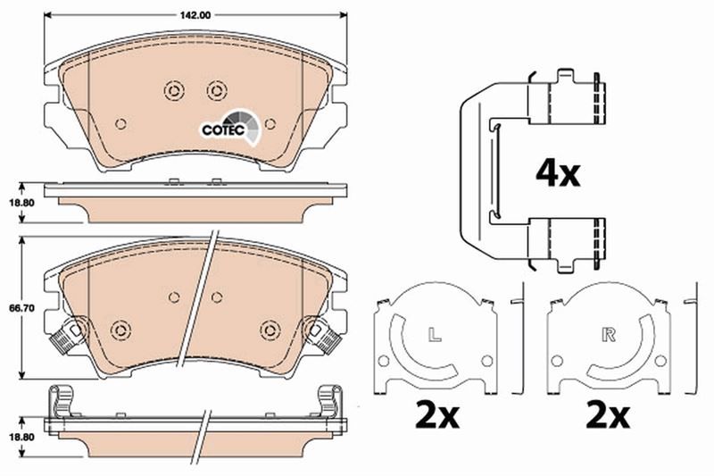 ÖN BALATA OPEL ASTRA J 12 14 INSIGNIA 08 11 ZAFIRA 11 SAAB 9.5 10 17 JANT GDB1783
