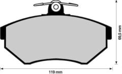 ÖN BALATA PASSAT 1.6-1.8 1.9TDİ 2.3 10.96-11.00 AUDI A4 1.6-1.8-1.9 TDI 1.95-11.00