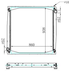 RADYATOR TRUCK BRAZİNG MT 860X938X48 R 114 95-04