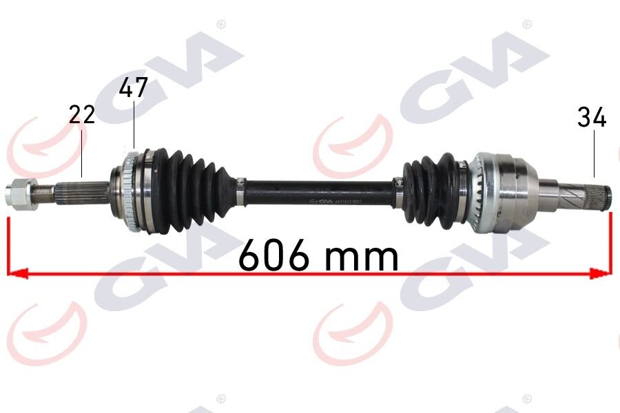 KOMPLE AKS SOL KALOS 1.4 16V-AVEO 1.4 16V 03-08 ABS Lİ 47DİŞ 923mm MANUEL.