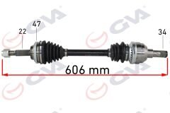 KOMPLE AKS SOL KALOS 1.4 16V-AVEO 1.4 16V 03-08 ABS Lİ 47DİŞ 923mm MANUEL.