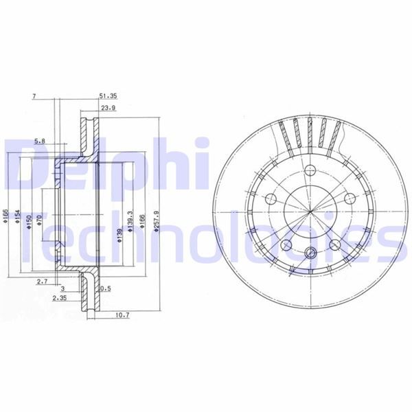 ÖN FREN AYNASI OMEGA A 1.8 2.3 D TD 86/3.94 258x23.9x5DLxHAVALI