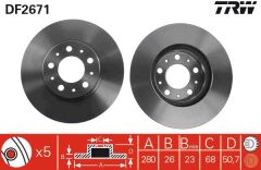 ÖN FREN AYNASI VOLVO 850 91-97 -S70-C70-V70-960-2.0-2.5-2.5 20V-2.5TDI 97 280x26x5DLxHAVALI