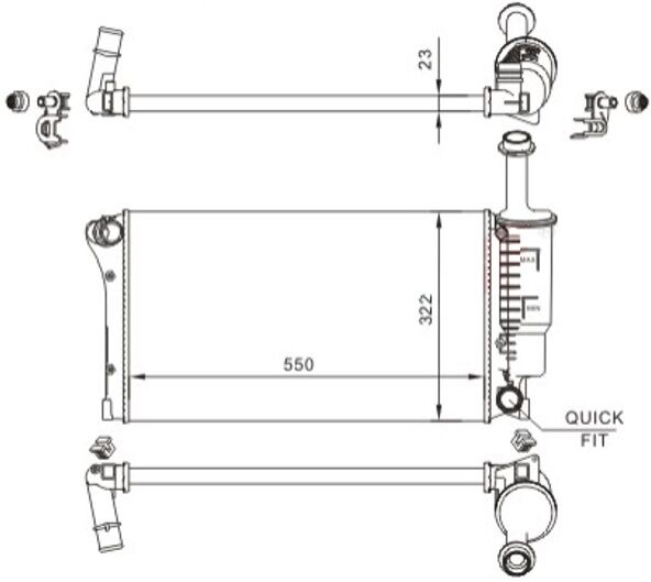RADYATOR MECHANİCAL MT 550 322 23 PANDA 1.2İ 03 617852