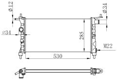 RADYATÖR CORSA B-TIGRA-COMBO 1.2-1.4-1.4 16V KLİMASIZ MEK 530x285x34