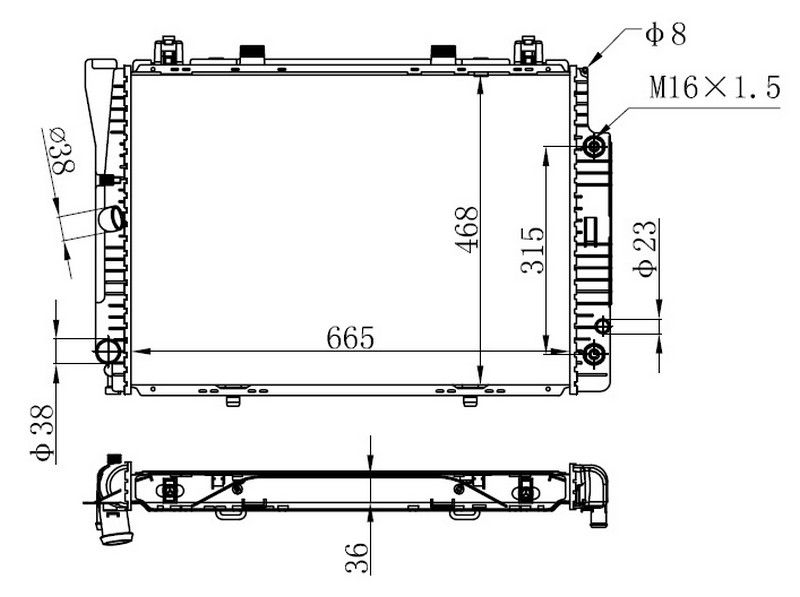 RADYATOR BRAZİNG AT 665X468X36 S CLASS W140/5320 91