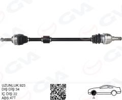 KOMPLE AKS SAĞ KALOS 1.4 16V-AVEO 1.4 16V 03-08 ABS Lİ 47DİŞ 923mm MANUEL.