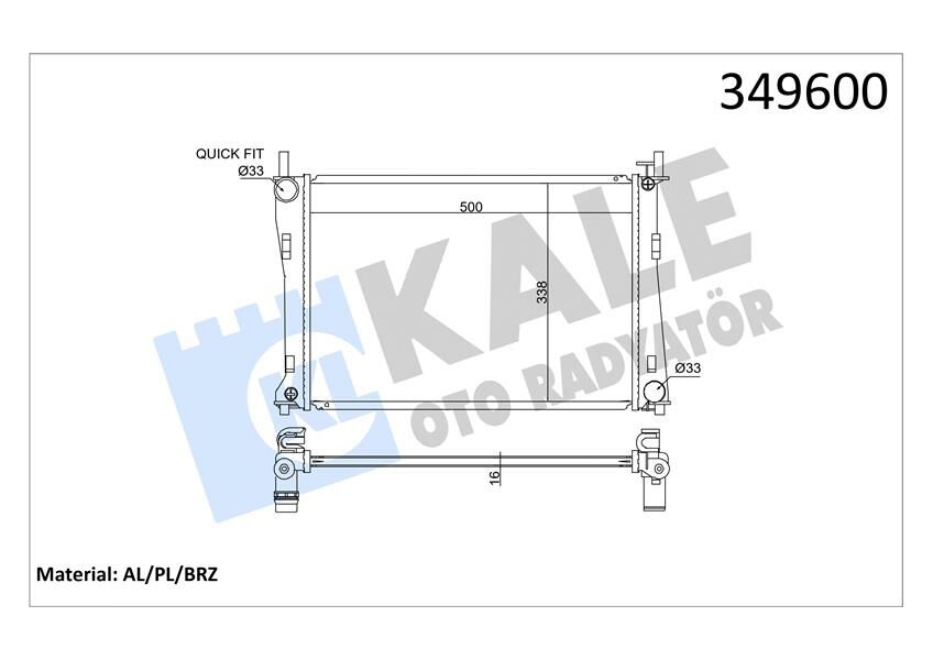 MOTOR SU RADYATORU FIESTA V FUSION 01 08 1.25 1.4 16V 1.6 16V MAZDA II 1.4 16V 1.6 16V 02 OLCU 500 358 16