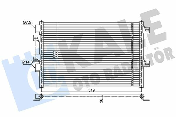 KLİMA KONDENSERİ KNG 06/05 1.5DCI AL/AL 520x328x16