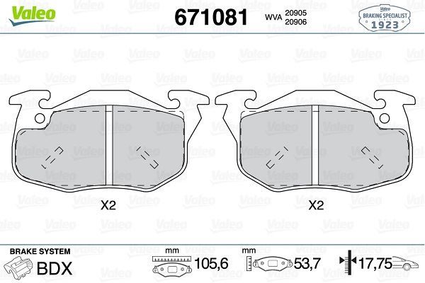 ÖN DİSK FREN BALATASI CITROEN SAXO 02/96 - 04/04 PEUGEOT 106 08/91 - 07/04