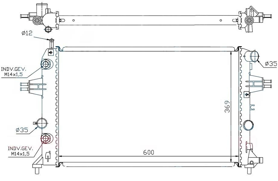 RADYATOR BRAZİNG AT 600X368X26 ASTRA G 2.0 TD 98 63003A