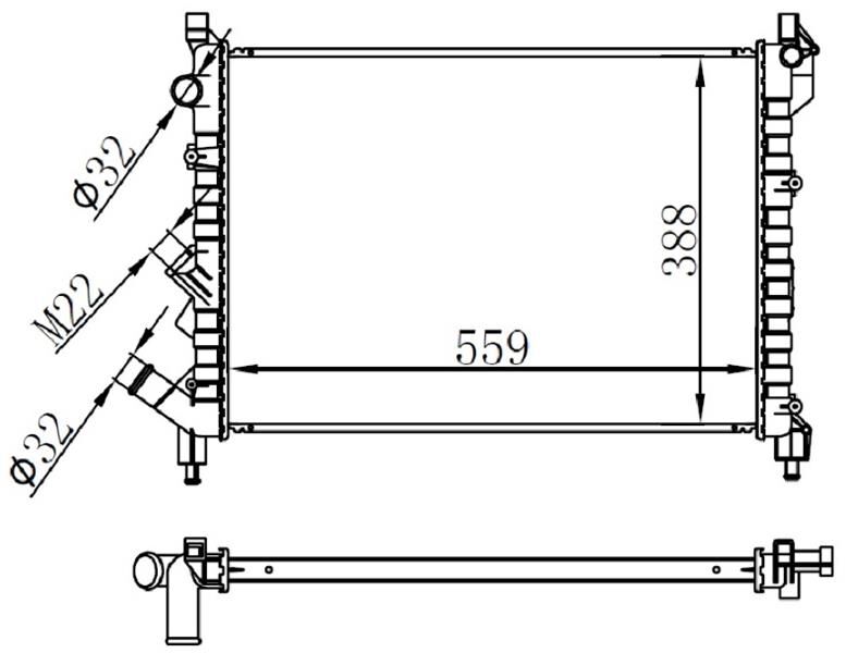 RADYATOR MECHANİCAL MT 560X416X23 LAGUNA 1.8İ/2.0İ 94 63832