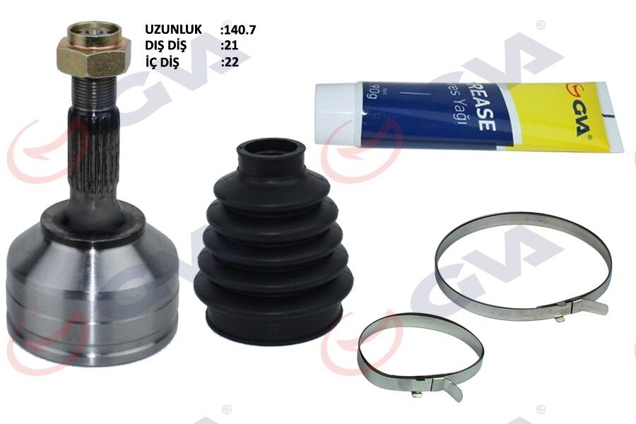 AKS KAFASI DIŞ ÖN PEUGEOT 206 1.4-1.6 TU5 98-06 21x22x48 140.5mm