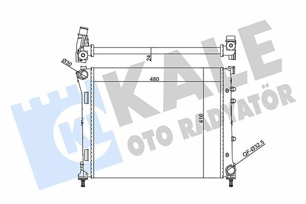 SU RADYATÖRÜ FIAT PANDA 1.3JTD 12 500-500C 1.3MTJ 1.4 16V 07 MT AC MEKANİK 480x416x24