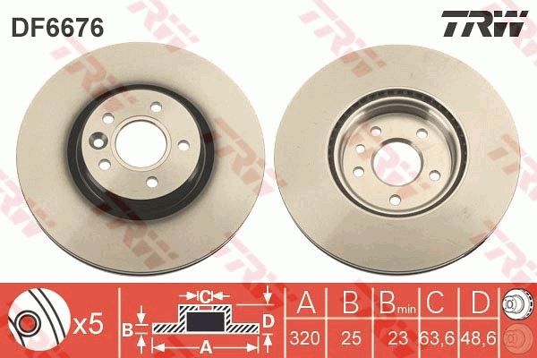 ÖN FREN AYNASI ADET VOLVO S40 2004-2012 C70 II 2006-2013 V40 2012 V50 04-12 320X5-DL