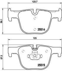 ARKA DİSK FREN BALATASI BMW 3 ACTİVEHYBRİD 3.0 07/12 BMW 320D 2.0 06/12 BMW 325D 02/13
