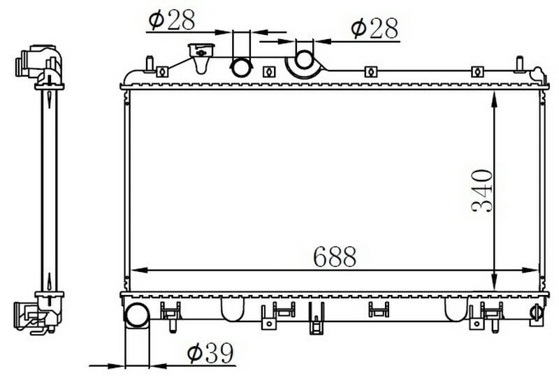 RADYATOR BRAZİNG MT 340X688X26 LEGACY 2.0D 2009 67721