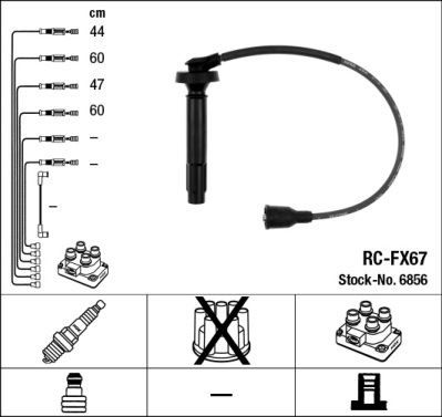 BUJİ KABLOSU SUBARU FORESTER 2.0L EJ20 SF TURBOSUZ 02- /LEGACY 2.0L EJ20 BE BH 99-03-IMPREZA 2.0L EJ20 SF TURBOSUZ 02- RC-FX67