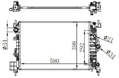 RADYATOR BRAZİNG AT 580X398X16 MOKKA 1.6İ / AVEO / TRAX 13 61715