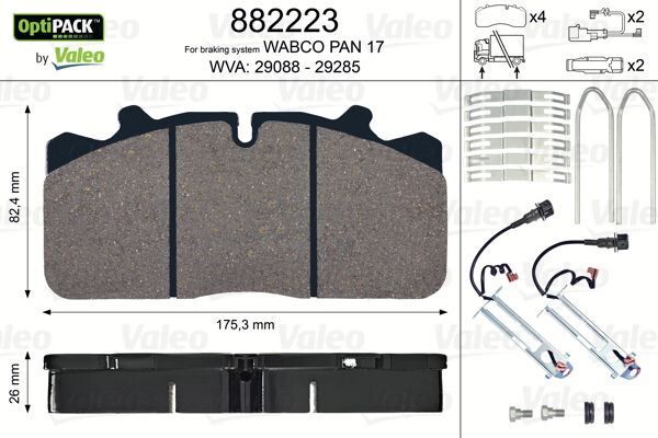 DİSK FREN BALATASI OPTIPACK RENAULT TRUCKS Midlum RENAULT sensörlü 17.5 tekerlek için