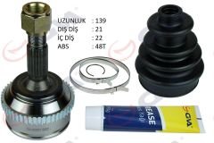 AKS KAFASI DIŞ ÖN PEUGEOT 106 II 1.4i 96-02 ABS Lİ 48DİŞ 21x22x58.5 139mm