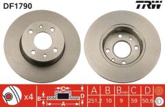 ARKA FREN DISKI FIAT BRAVO II 07 STILO 01 LINEA 07 ALFA ROMEO MITO 08 LANCIA DELTA II 08 251.5x10x4DL