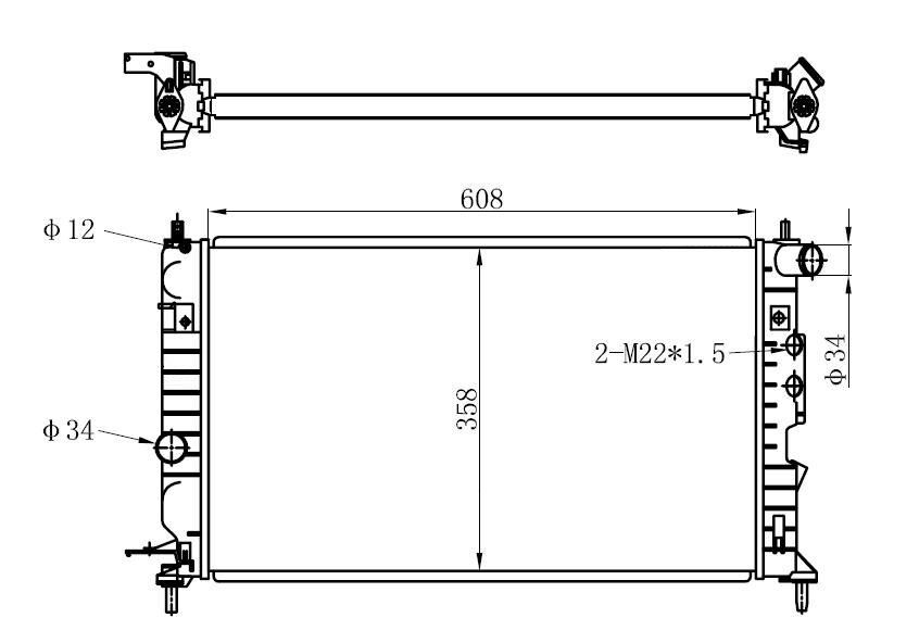 RADYATÖR VECTRA B AC KLİMASIZ MEK 617x377x34