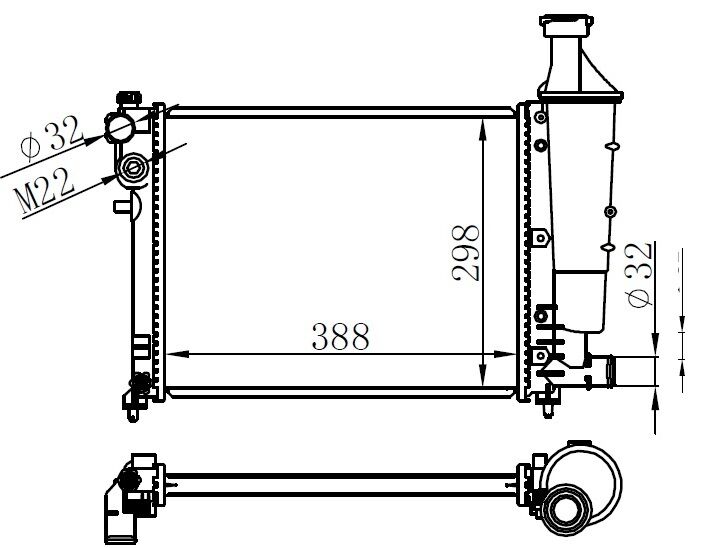 RADYATOR MECHANİCAL MT 392X322X23 106-1.0/1.1İ/1.4İ/1.6İ 96- 61358