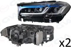 KOMPLE FAR SAG SOL SET MODIFIYE LCI-TIPI LASER-LIGHT BEYINLER UZERINDE BMW G30 2017 2019