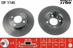 ON FREN DISKI FIAT 500 500C 07 TİPO-PUNTO-TEMPRA-PANDA-MAREA-BRAVO 96 ALFA ROMEO 145-146-155 92 FORD KA 08 12 240.5x11 4DELİK