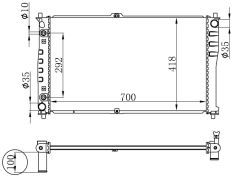 RADYATÖR BRAZİNG CARNIVAL 2.9 CRDI 99 OTOM 700x418x16