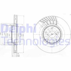 FREN DİSKİ TEKLİ PAKET . DELİKLİ ÖN SOL LEXUS GS200T. GS250. GS300. GS300H. GS430. GS450H. IS200T. RC200T. RC300H 01/2005