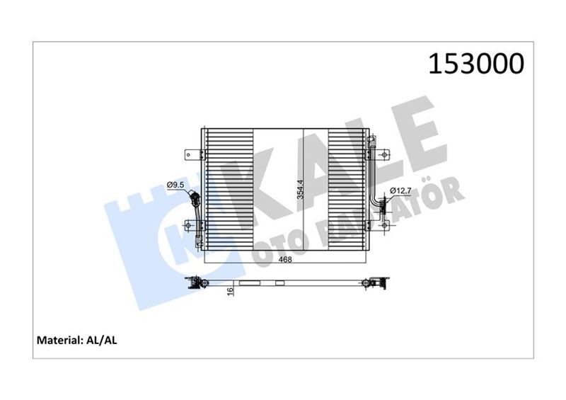 KLİMA KONDENSERİ ALBEA 1.2-1.6 445x350x16 1 SIRA ALB SİSTEM