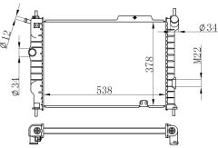 RADYATÖR BRAZİNG ASTRA F 92-98 1.7D KLİMASIZ MEK 538x368x26