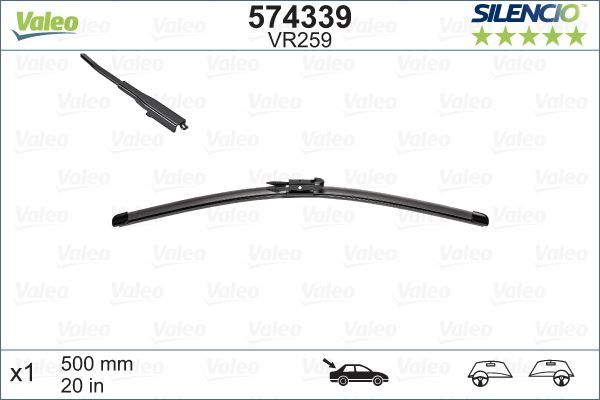 Valeo Silencio X-TRM Flat Blade VM259 X1 500 mm ARKA OPEL INSIGNIA 09 -