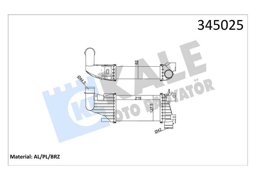 TURBO RADYATÖRÜ INTERCOOLER ASTRA H 1.7 CDTİ 04 218x126x62 AL/PL/BRZ