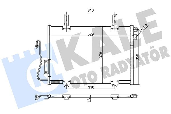 KLİMA KONDENSERİ KNG 01 1.9DTI AL/AL 528x348x16