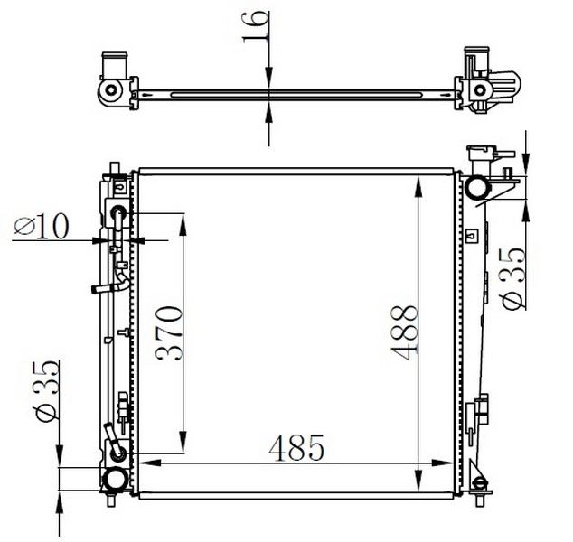 RADYATOR BRAZİNG AT 485X488X16 İX35 / KİA SPORTAGE 2.0 CRDI 09 67516